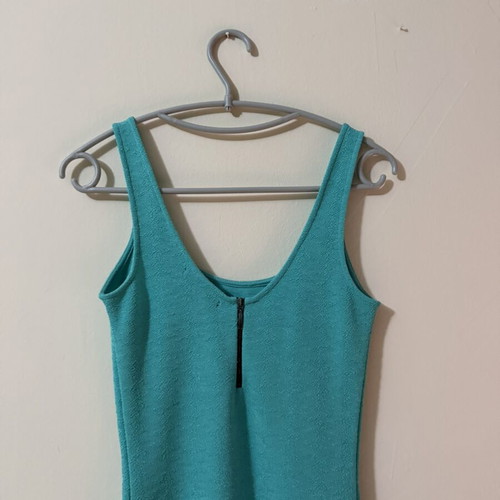 Bershka turquoise midi dress sleeveless, medium