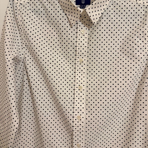 Gant women's shirt XL white with black polka dots like new