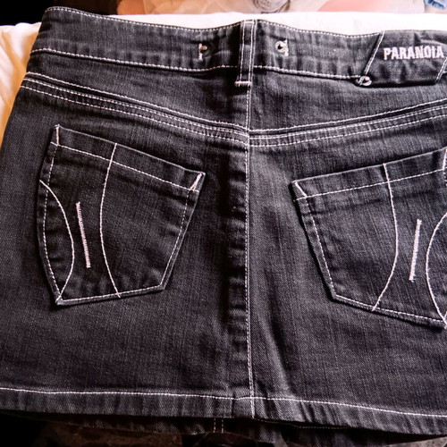 Mini denim skirt Paranoia like new, black, size S