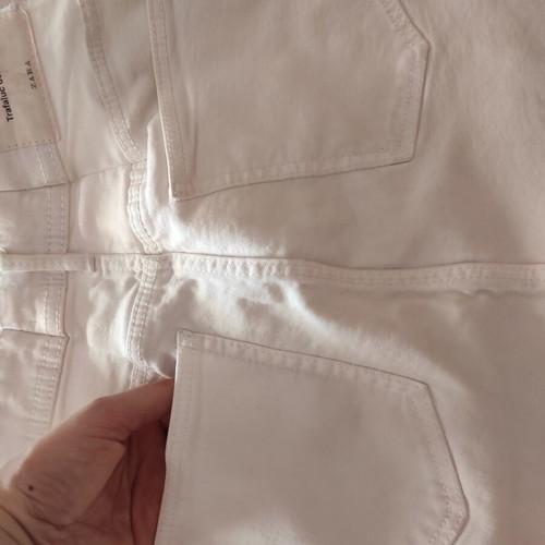 Zara white cotton denim pants like new, size 36