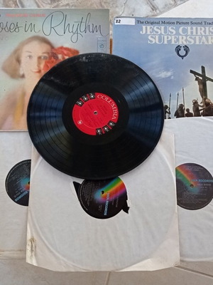 Jesus Christ Superstar soundtrack LP and Frankie Carle Roses in Rhythm Mono LP vinyl lot