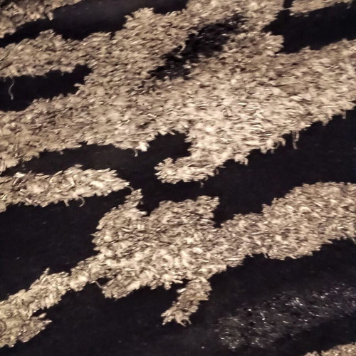 Black and silver rug with embossed designs 216x155 cm