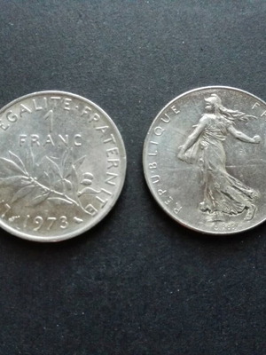 France 1 franc 1973 μεταχειρισμένο, very fine