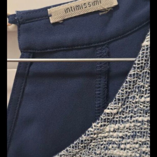 Intimissimi sleeveless top with blue tweed pattern and chain