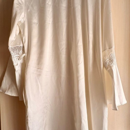 White robe with lace, new, size L