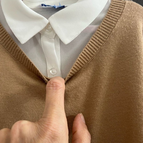 Mayoral girls' blouse like new for ages 9-10 white and beige
