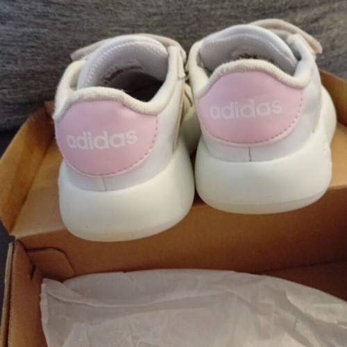 Adidas white athletic shoes size 24 for girls like new