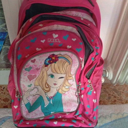 Polo Glow Girl school trolley bag used, fuchsia color