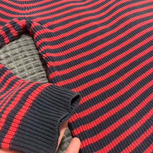 H&M cotton sweater used, size XL, blue and red