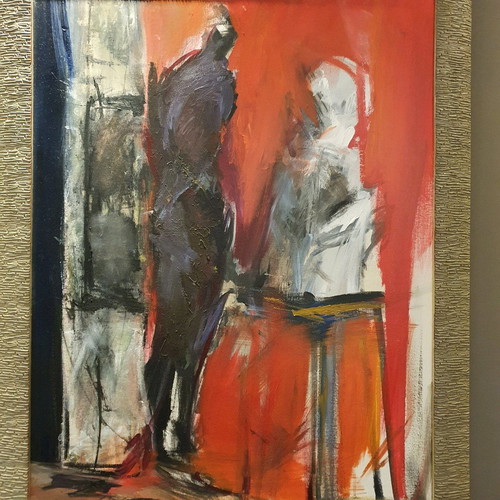Painting by Eleni Mantzopoulou new, sculpture workshop theme