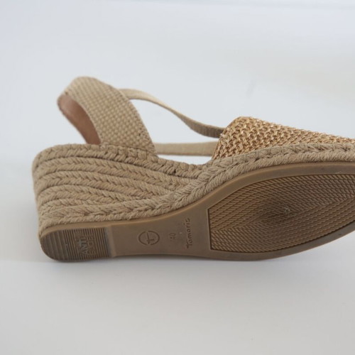 Tamaris platform sandals, beige, size 40