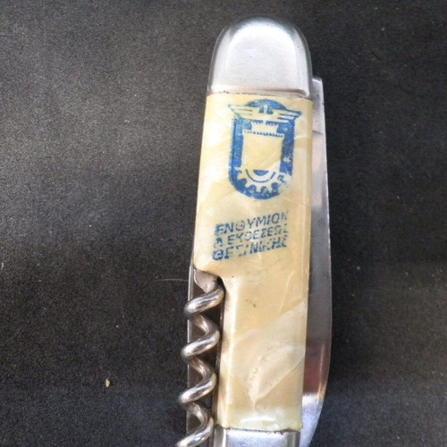 Antique prewar commemorative Flosi pocket knife "International Thessaloniki Fair" used