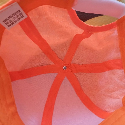 Women's hat with sequins like new, orange color