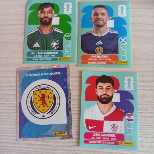 Panini stickers Scotland logo and players new