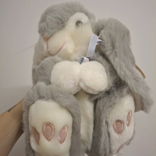 Large Bunny Rabbit Vintage Plush Toy set of 2 new with tags by KEEL