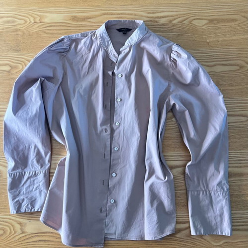 Massimo Dutti women's shirt with puff sleeves size L used, color faded
