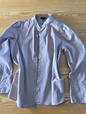 Massimo Dutti women's shirt with puff sleeves size L used, color faded