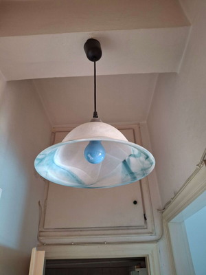 Modern ceiling light like new, matte glass marble effect
