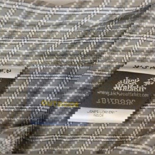 Jack Wolfskin Γυναικείο Υπαίθριο Πουκάμισο με Κουμπιά Πράσινα Καρό Μακρύ Μανίκι Μέγεθος Μ