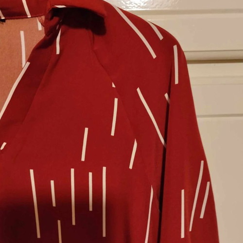 Asymmetric brick red tunic shirt new one size