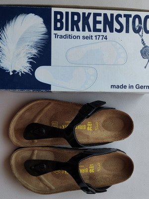 Birkenstock Gizeh σανδάλια μέγεθος 39 μαύρο patent καινούργια