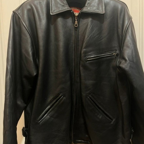 Master's men's leather jacket, size XL, brown