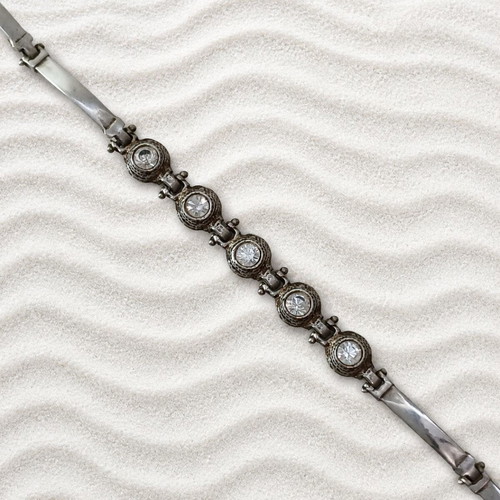 Handmade Gianni Silver Bracelet 925 with Zircon Stones new