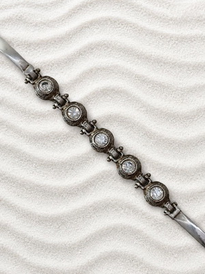 Handmade Gianni Silver Bracelet 925 with Zircon Stones new