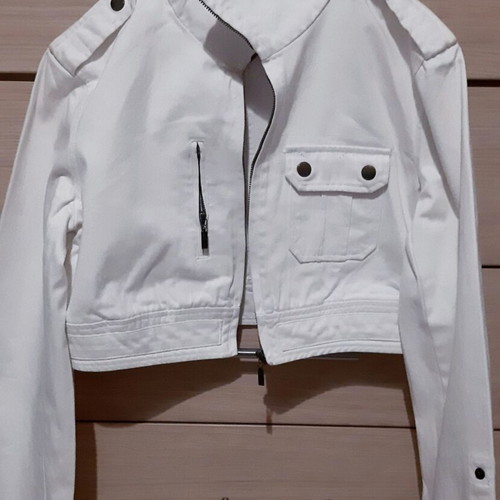 White Pull & Bear Jeans denim cotton jacket Large, like new