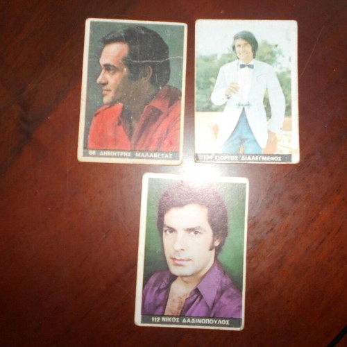 Greek Actors And Singers Cards Used, Pack Of Eight