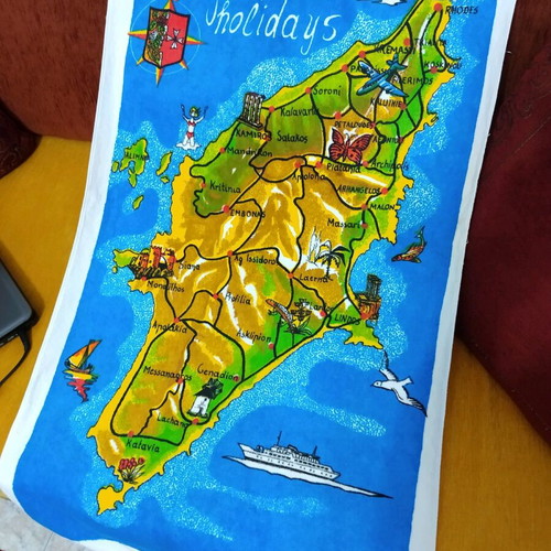 Beach towel new with Rhodes design 123x63 cm