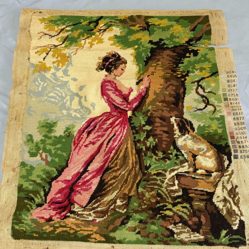 Κέντημα κάδρο μεγάλο μεταχειρισμένο με φθορά