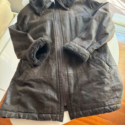 Women's leather Lucifair half coat new brown