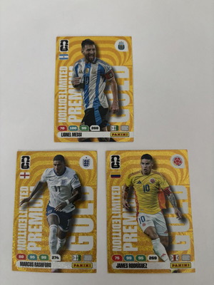 Panini Mundial 2026 Golden Messi Rashford and James Rodriguez Cards new