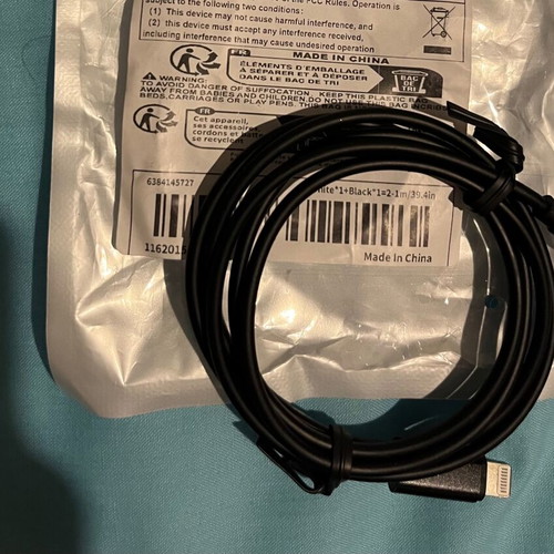 Jack to Lightning Cable new, black