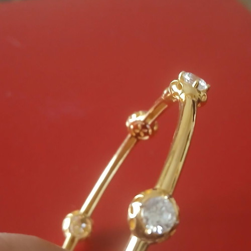 Bracelet silver plated 925 with zirconia, 6 cm opening, like new