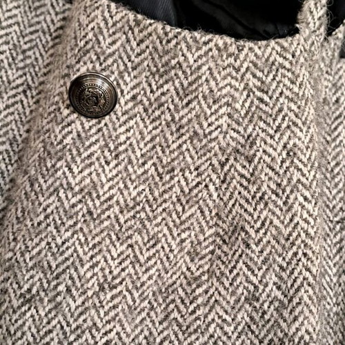 Zara Basic Herringbone Military Wool Blend Coat like new, size L