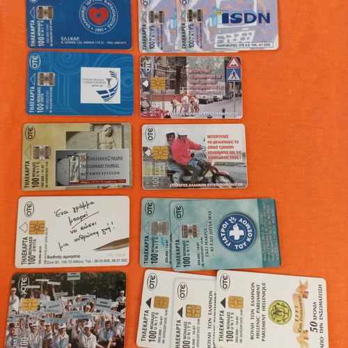 Collectible phone cards set of 14 used, 1997 advertising
