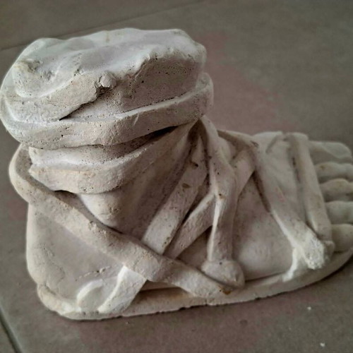 Plaster Copy of Ancient Greek or Roman Foot with Military Sandal used