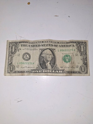 Dollar banknote used, genuine
