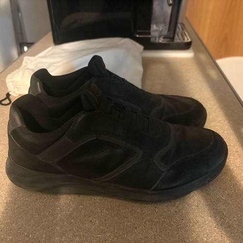 Geox casual shoes used, size 42.5, black, leather and suede