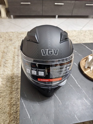Helmet carbon look large flip up sun visor new