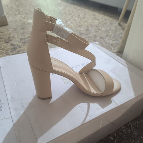 Beige high heel sandals size 39