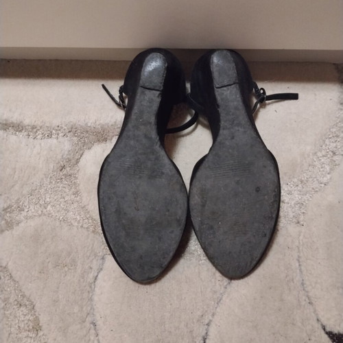 Black Wedge Platforms with Ankle Strap used, size 37
