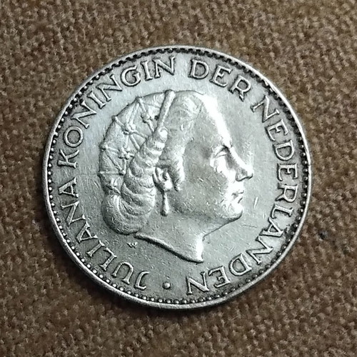 Netherlands 1 Gulden 1955 silver coin, like new, 0.720, 6.5g