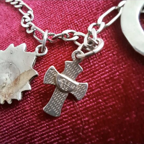 925 Silver Necklace with 3 Pendants used