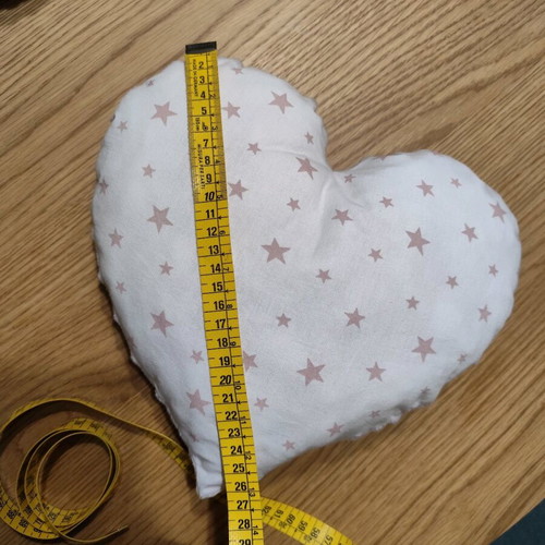 Handmade heart pillow new, cotton and soft minky fabric