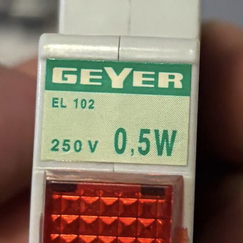 Geyer EL 102 Pilot Control Lamp 250V 0.5W New, Red Indicator