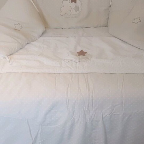 Pierre Cardin baby bedding set used, cotton, neutral beige