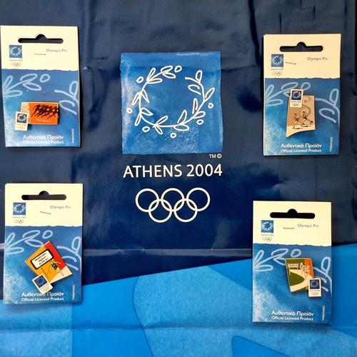 Collectible pins Athens 2004, set of 4, new
